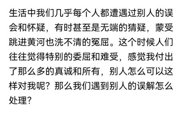 被别人误解了怎么办呢（当你被别人误解后你会怎么处理）