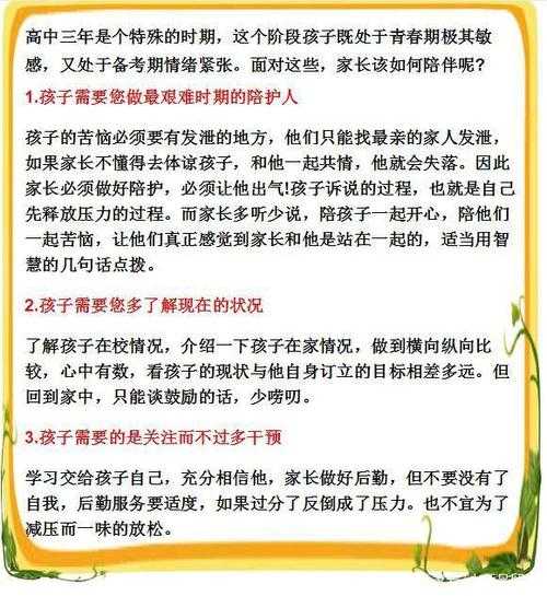 高中阶段父母陪伴孩子策略（高中阶段家长如何做好陪伴）